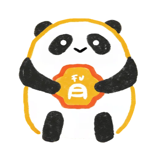 a panda holding a red envelope